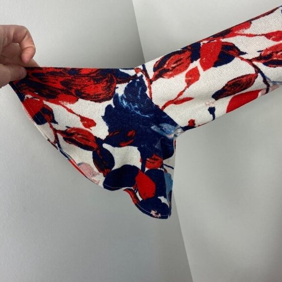 Anthropologie Maeve Floral Knit Bell Sleeve Bohemian Dress XS Anthousai Hippie - Picture 6 of 15